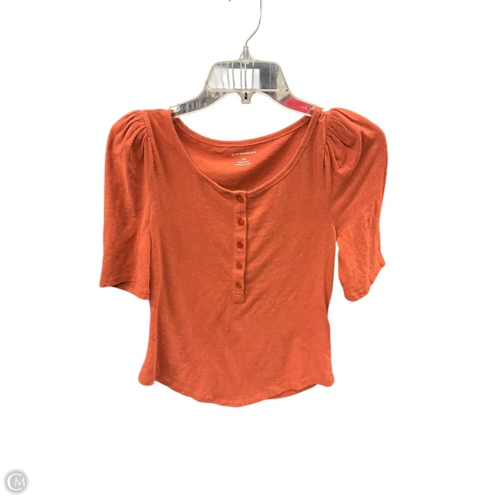 Anthropologie Short Sleeve Top in Orange Medium